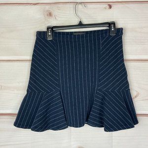 Flounce Skirt Womens Size 6 Blue Stretch Knit Side Zip
